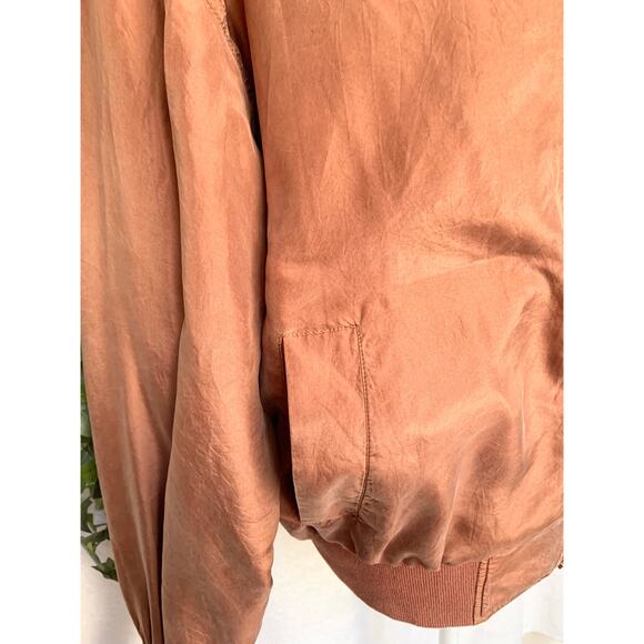 Vintage 100% Silk Louise Paris Brown Wind Breaker Women's Medium - Picture 4 of 8